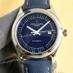 Best Replica Patek Philippe Calatrava Stainless Steel Blue Dial Cal.324 Movement